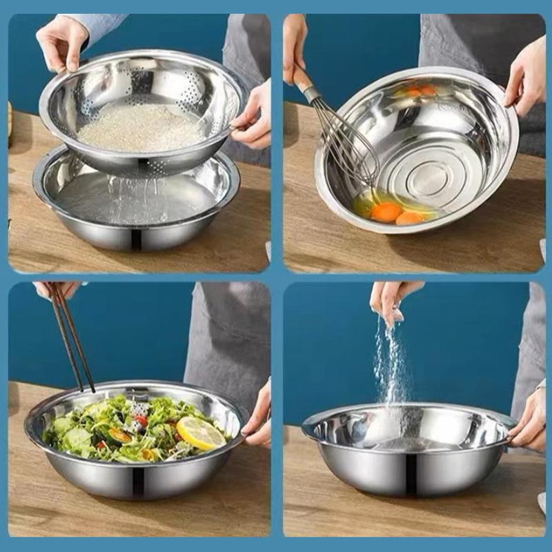 Stainless Steel Drain Basket 3 In 1 Colanders Basin Multifunct Vegetable Slicer Grater Thickened Drainage Basin Kitchen Tool New