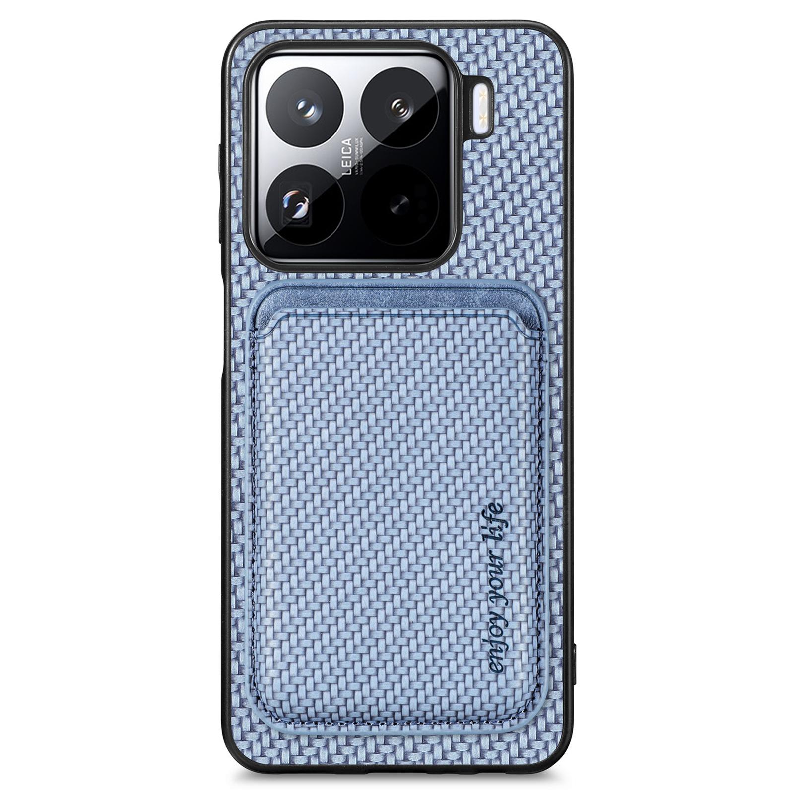 

Шкіряна задня кришка з вуглецевого волокна для корпусу Xiaomi 15 зі знімною сумкою для карток Blue