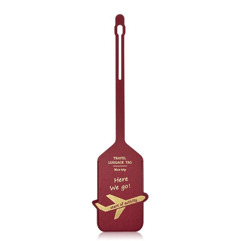 Fashionable Pu Luggage Tag Boarding Pass For Overseas Travel Anti-Loss Name Card Luggage Tag