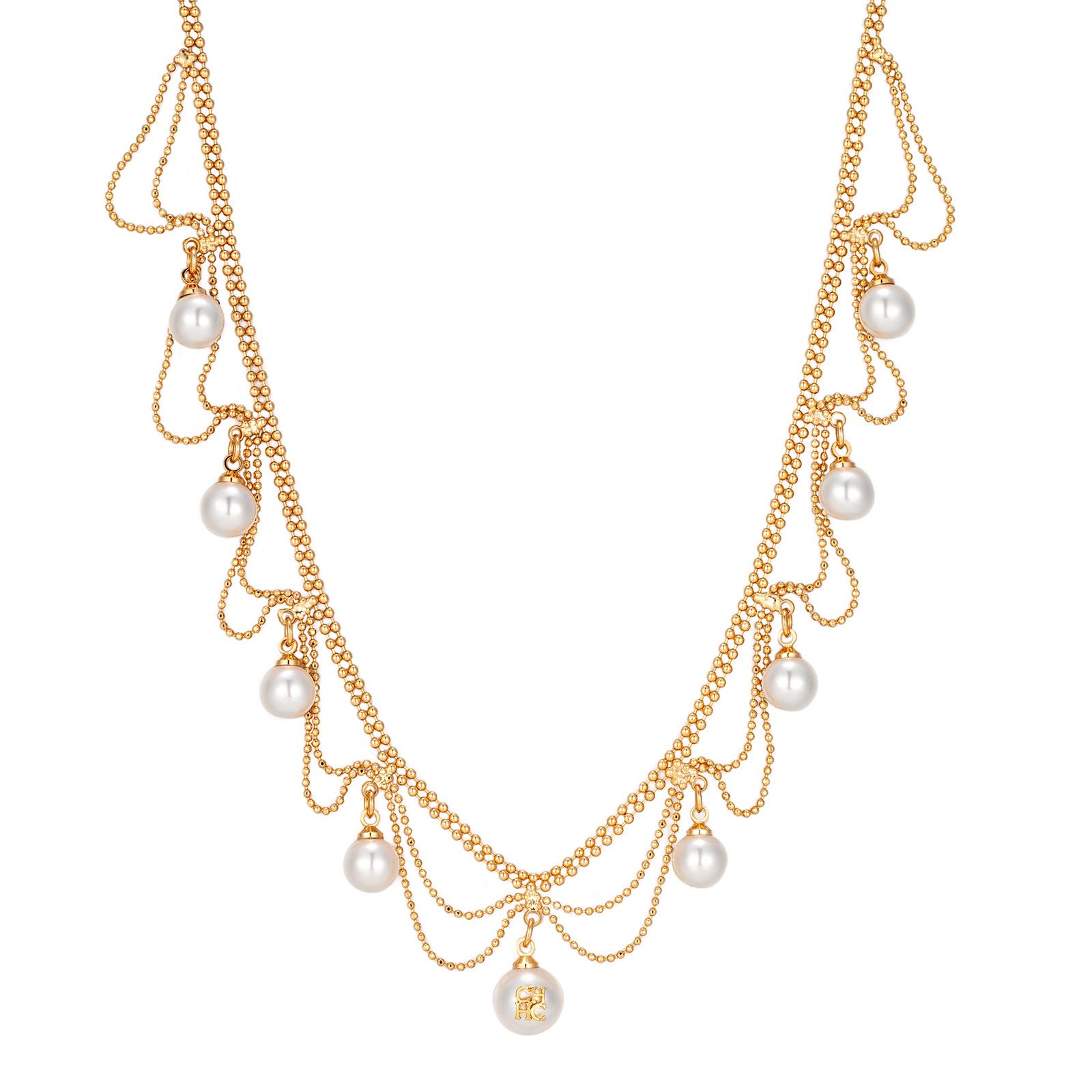 Retro Pearl Clavicle Necklace with Skirt Charm - Elegant Influencer-Style Accessory