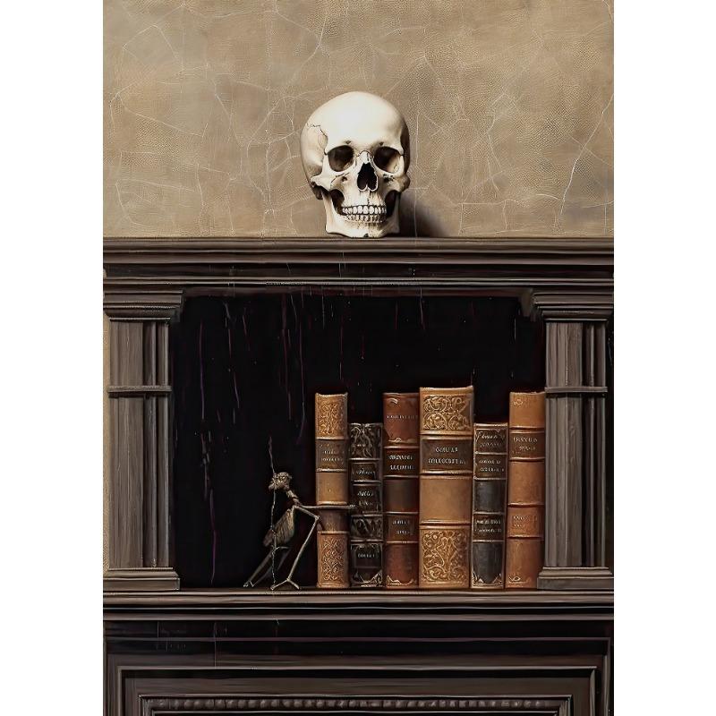 Dark Academia Art Skull Gothic Vanitas Flower  Poster Prints Canvas Painting Wall Art Picture for Living Room Home Decor