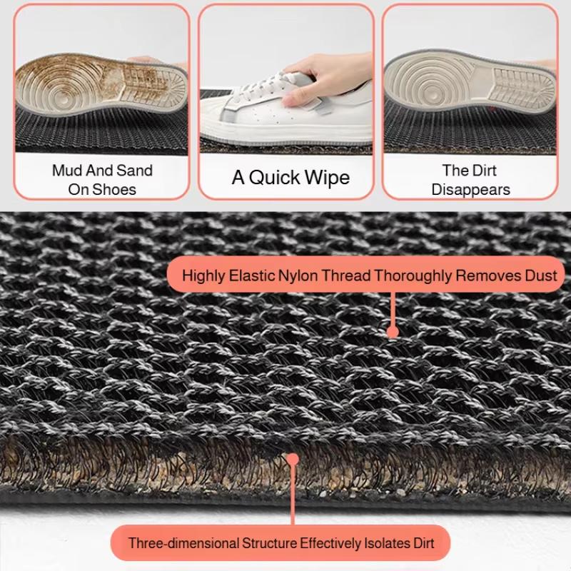 Waterproof Outdoor Door Mat Heavy Duty Elastic Mesh Dirt Trapper Rug Non-Slip Welcome Door Mat for Home & Commercial