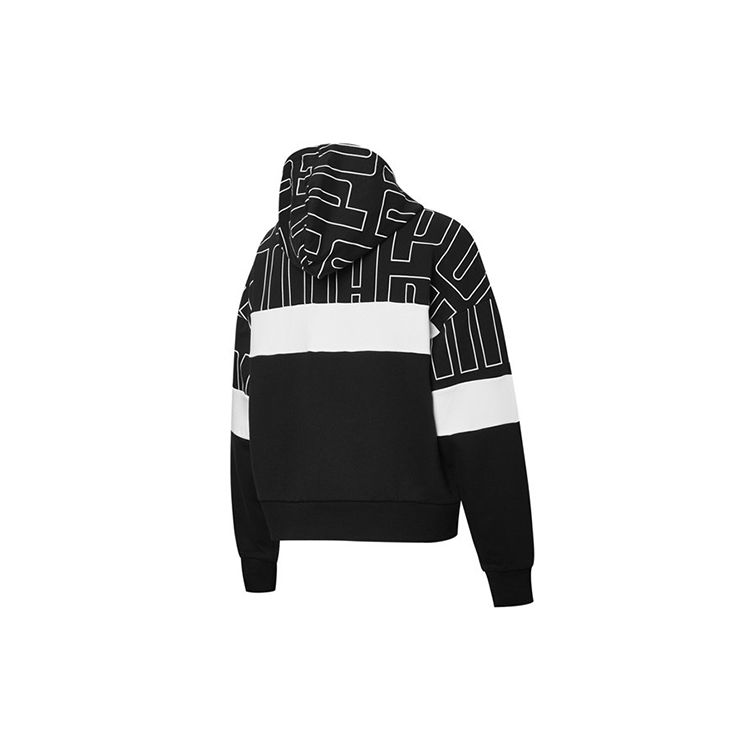 Puma Aop Logo Printed Casual Hoodie Jacket Women Outerwear Black 598246-01