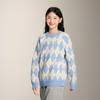 DEESHA Girls' Argyle Plush Crewneck Sweater