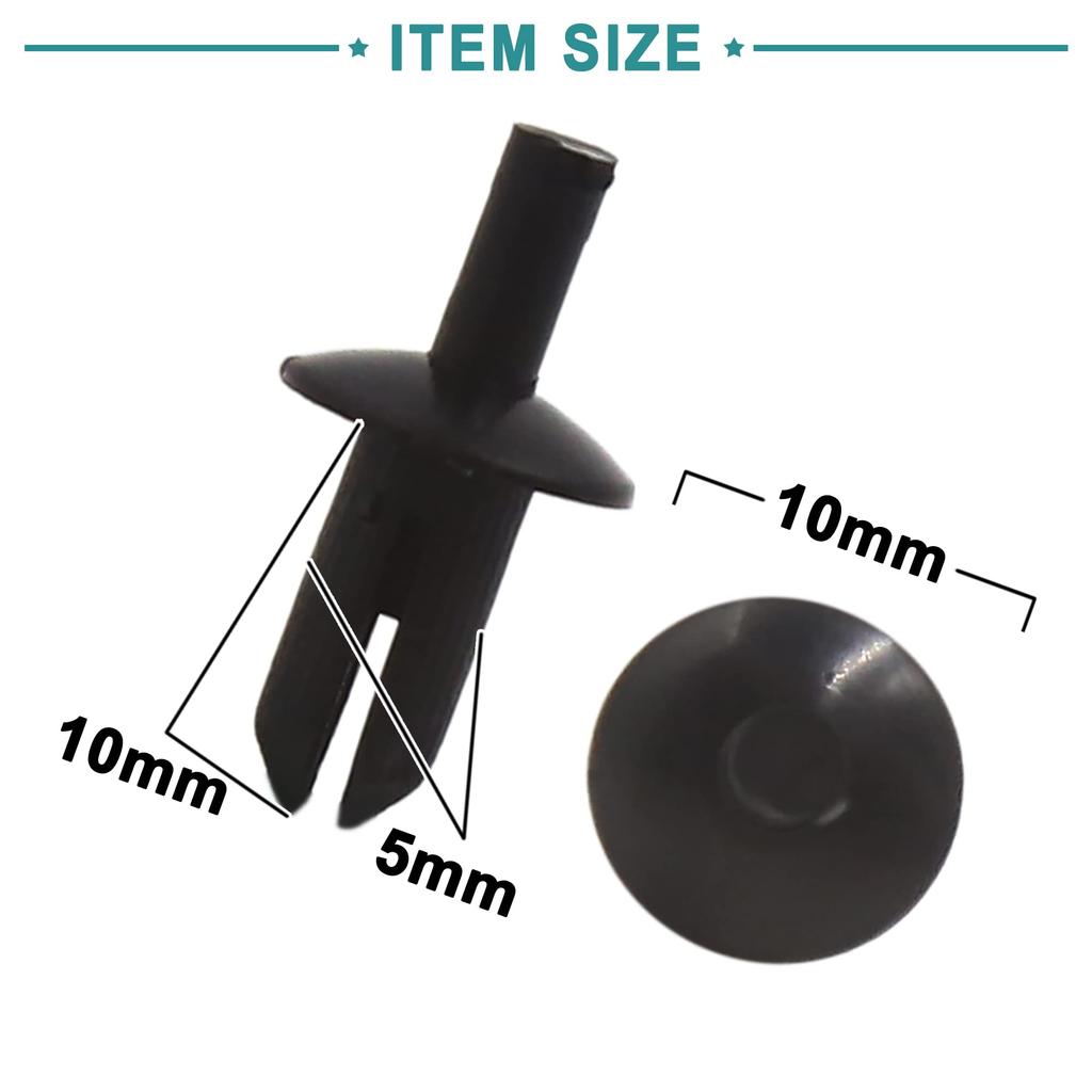 ACROPIX Splash Guard Fastener Clips 5mm Diameter Hole Rivets Universal Vehicle Black 20pcs