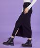 KOLEAT [Fleece-Lined Ver.] Knit Ribbed Maxi Slit Long Skirt [Black] Mx Long Skirt Ver.