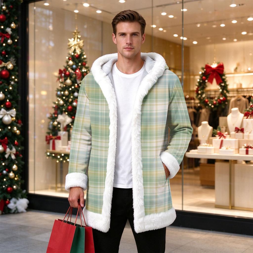 Men's Casual Plaid Print Jacket Fall Winter Outerwear for Everyday Wear