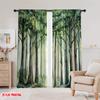 2 Stück, 2D-Flachdruck Lichtfilternde Vorhänge Nebliger Wald 100% Polyester (ohne Stange) Festlich für Schlafzimmer Wohnzimmer Fenster