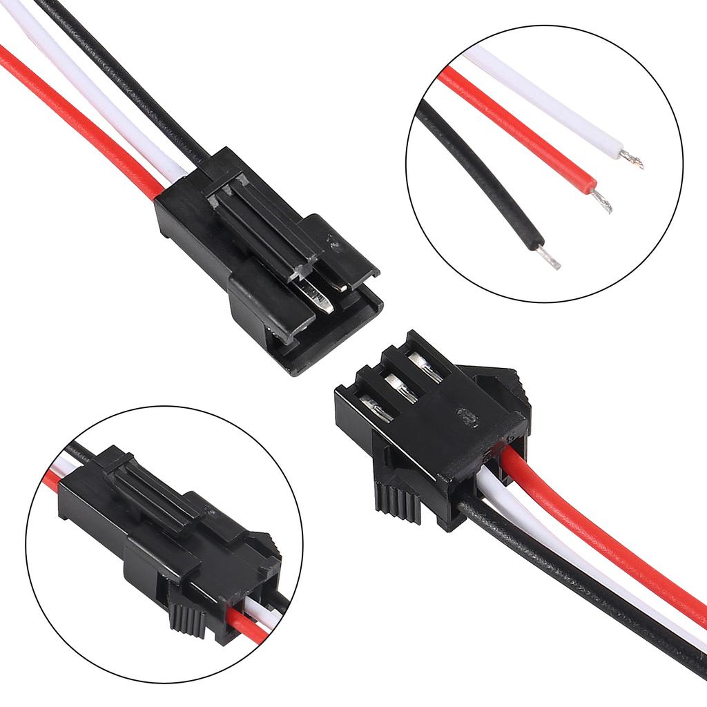 2/3 Pin JST SM Connector 10/20 Pairs Micro Male and Female Adapter Plug 15CM 20AWG Terminal Connector Cable for LED Light