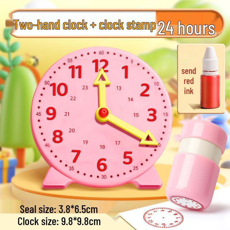 Second Grade Clock Model: Teaching Aids for Kids To Learn Time - 3-Pin Math Learning Toy