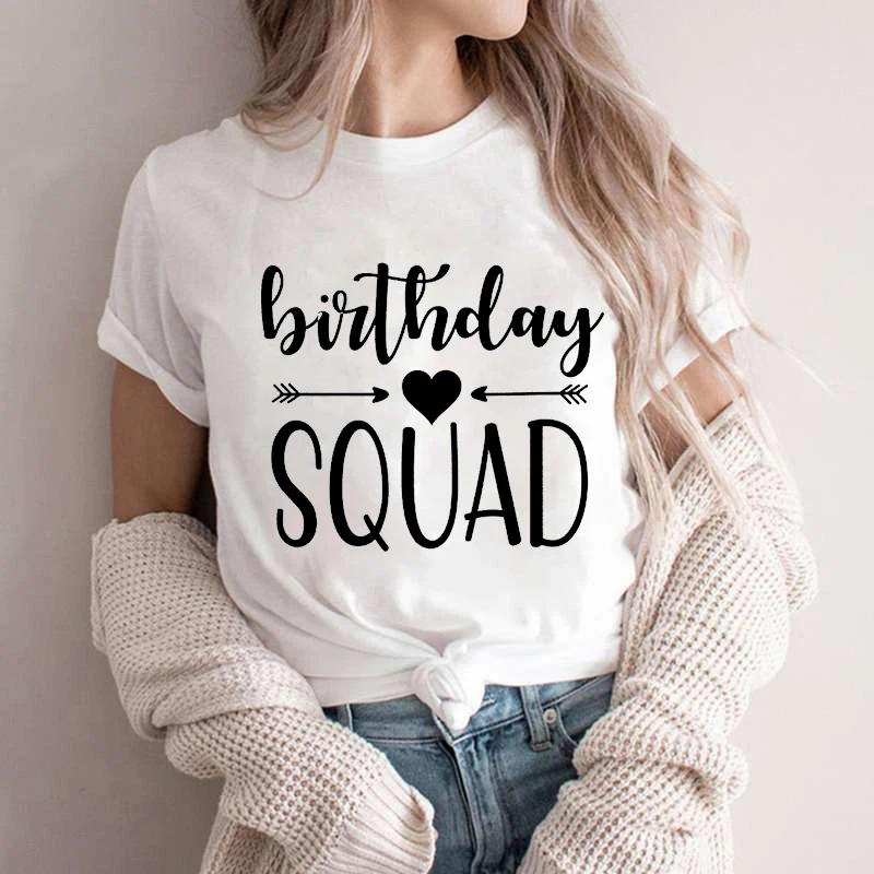 It's My Birthday T-shirt Friends Girls Birthday Squad Team Crew Party Group Tee Shirt 2024 Y2k Funny Graphic Tops Women Clothing