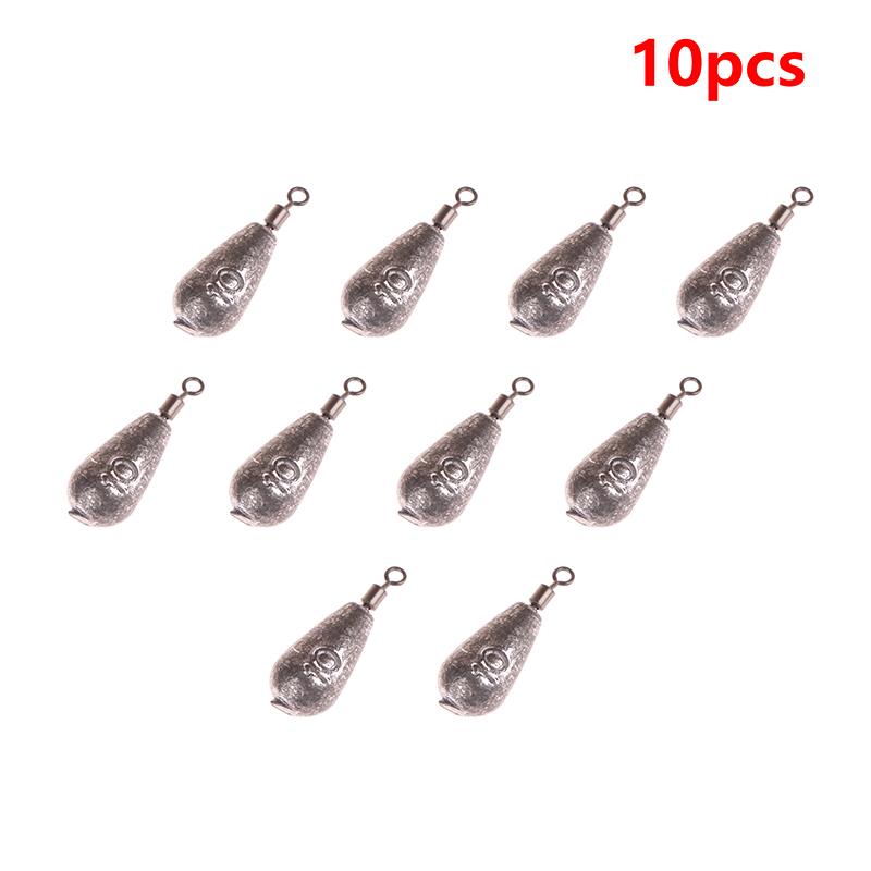 10Pcs Lead Sinker Reverse Fishing Lead Rotating Eight-Shaped Ring Fishing Lead Sinker Sliding Lead Water Drop Lead Sinker