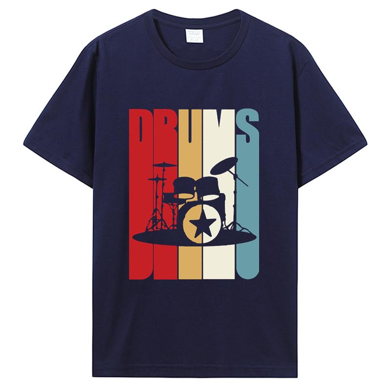 New Oneck Unisex T Shirt Retro Drums Drummer Gift Idea 70s 80s Vintage Tshirt Street Tshirt Funky Prince Tee Shirt Cotton