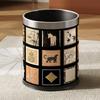 Vintage Waste Bins Metal Trash Can Luxury Living Room Wastebasket Large Capacity Separate Trashs Things for Home and Kitchen