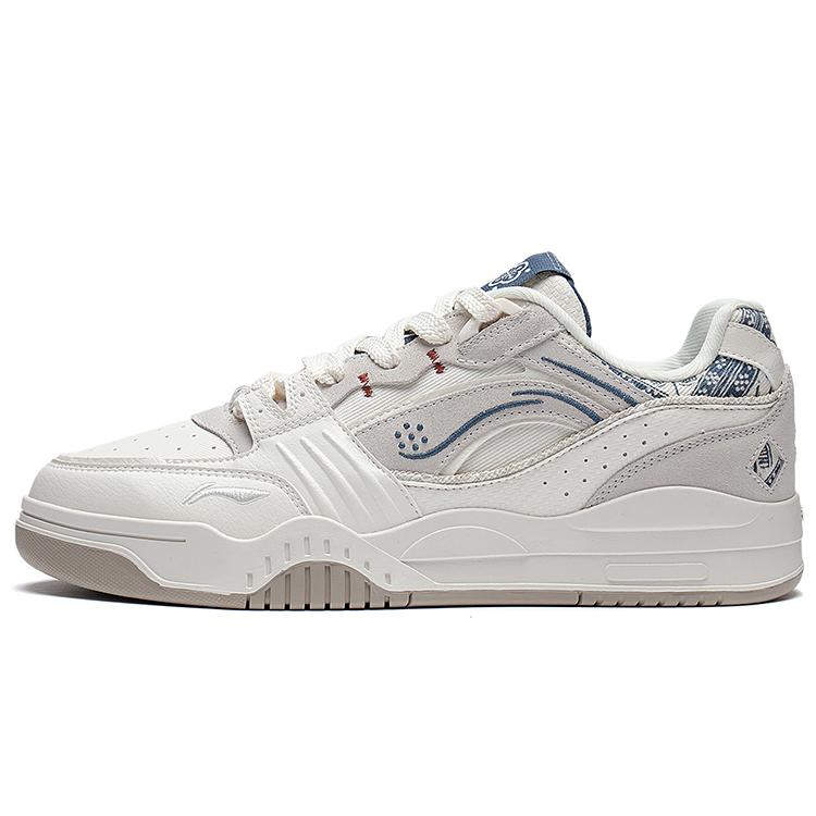 New LiNing Yuebai Anti Slip Wear Resistant Low Top Skateboard Shoes Unisex Ecru AGCS251-12