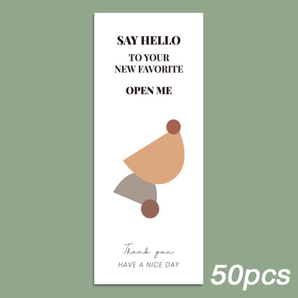 

50pcs Nice to Meet You Too Thank You Stickers Small Business Handmade Merchandise Decoration Seals Labels for Online Store