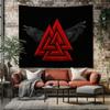 Valknut Raven Tapestry Norse Viking Wall Hanging Nordic Pagan Decor