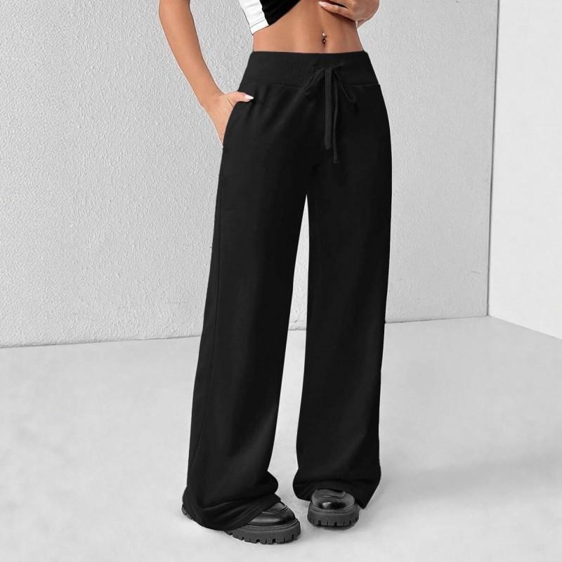 Womens Loose Fit Straight Leg Pants Soft Stretch Cotton Blend Casual Trousers 2025