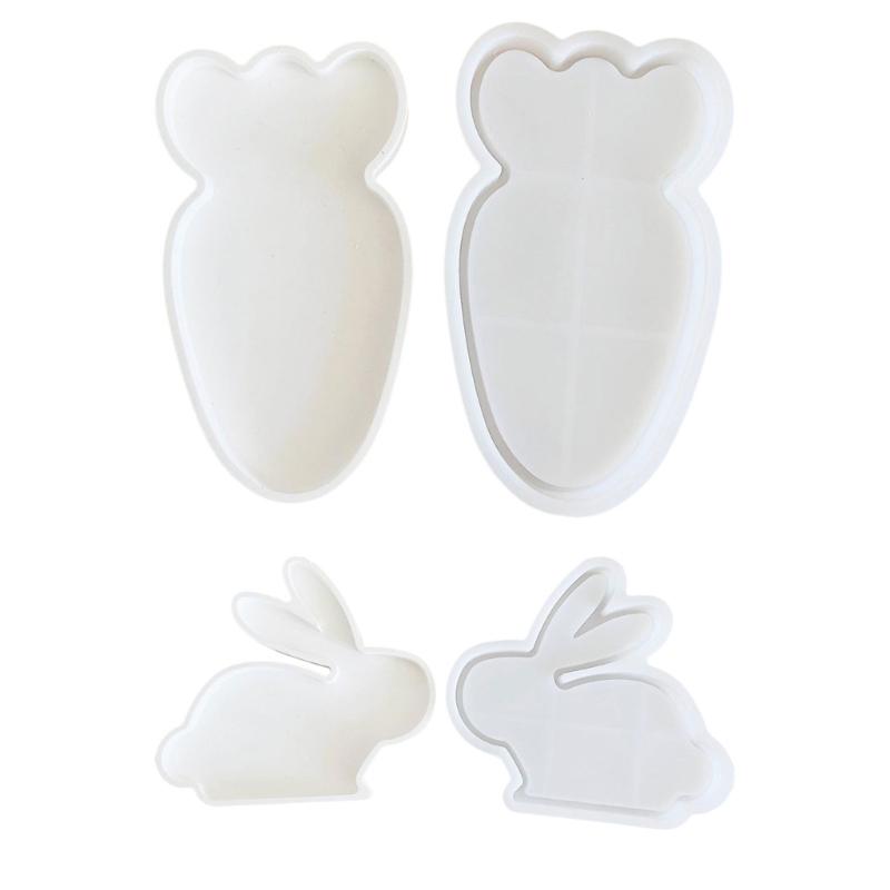 Rabbits Carrot Tray Silicone Moulds Resin Tray Molds for Epoxy Resin Candle Holder Jewelry Storage Tray Home Decoration