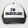 Foam Mesh I'M EGGSCELLENT Trucker Cap Curved Brim Snapback Cap Fashion Golf Hat  For Men Women