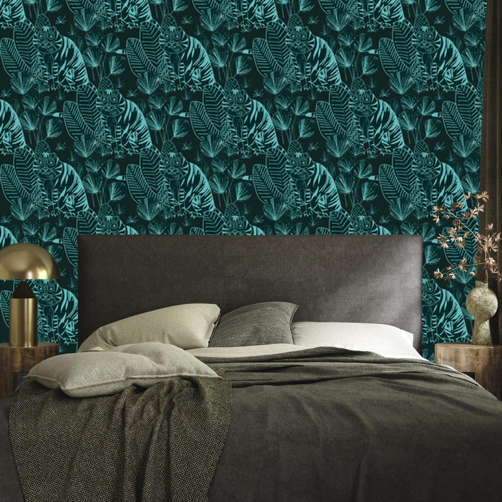 Tigers and Plants Wallpaper for Living Room and Bedroom 50x1000