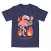 Vintage Flamme Feuer Flamingo T-Shirt für Herren Damen Lustiges Parodie T-Shirt Geschenkidee Kleidung