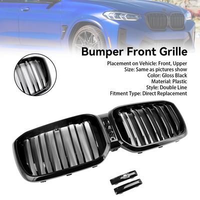 Gloss Black Front Kidney Grill Grille Fit BMW X3 X4 G01 G02 2022 2023