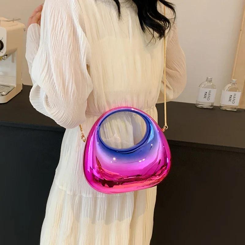 Luxus Design Abendtasche Klare Acryl Damen Handtaschen Mode Umhängetasche Halbmond Hochzeits-Handtaschen Party-Tote Damen