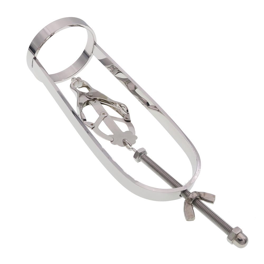 Pinze per Capezzoli Regolabili in Acciaio Inossidabile Cha Qu con Stile a Bretelle per Stimolazione Erotica