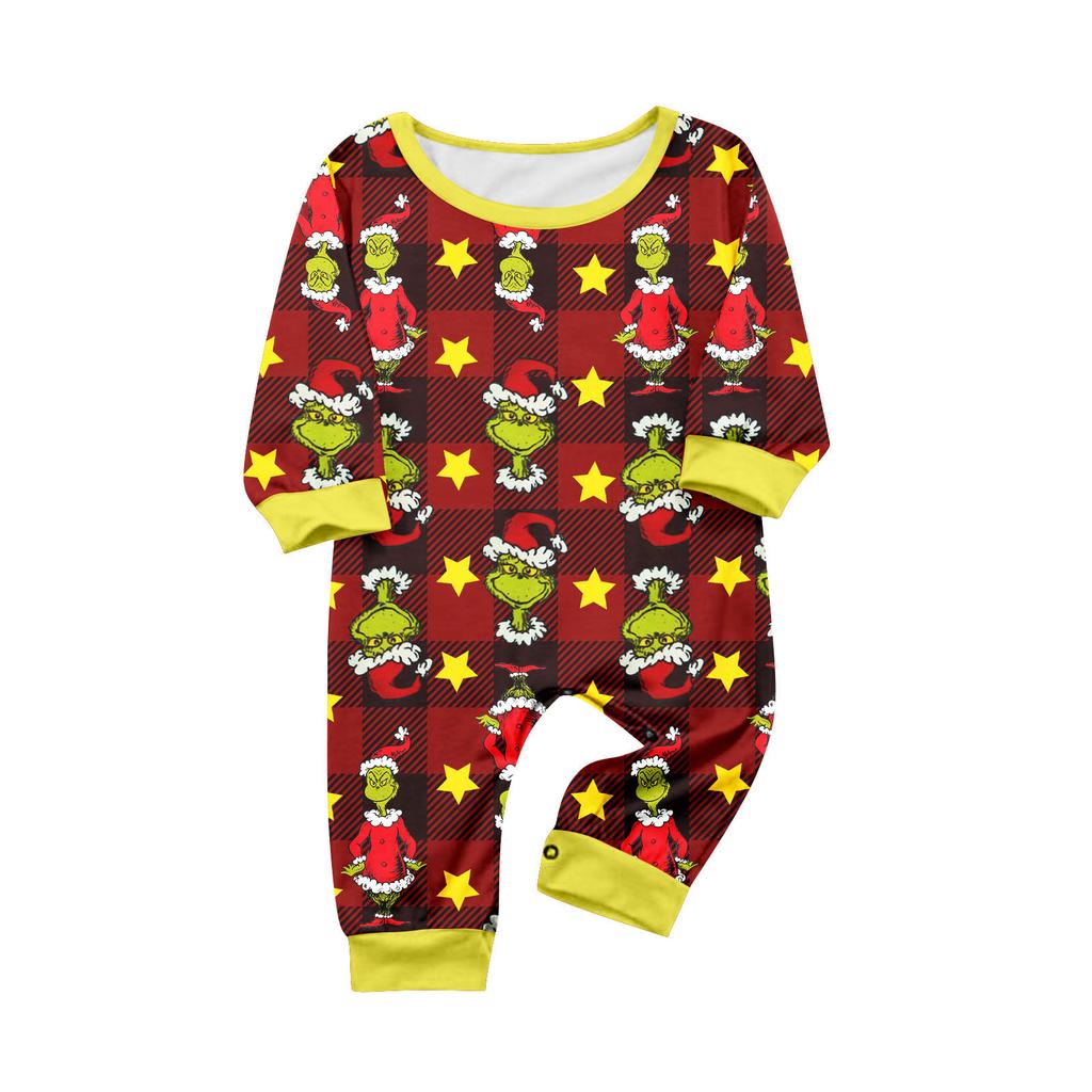 Christmas Print Cute Family Set Pajamas, Home Clothes, Family Set Long Sleeve Top Pants Set