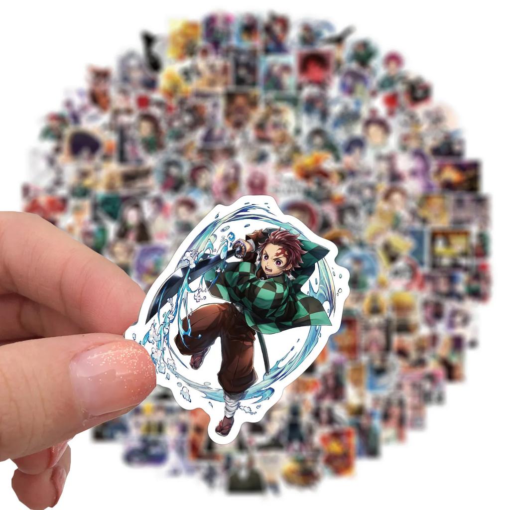 50/100/200PCS Mixed Anime Demon Slayer Stickers Aesthetic Waterproof Decals Phone Laptop Case Cute Sticker Pack Toy