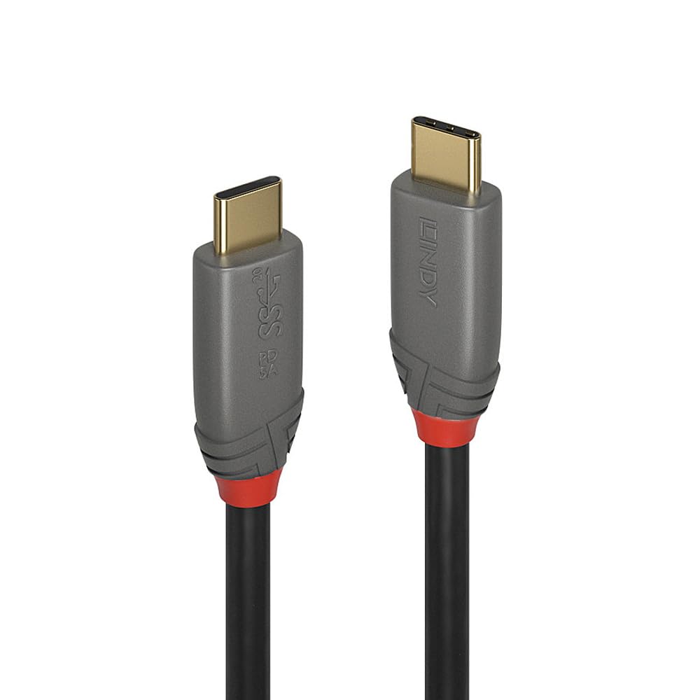 LINDY 1m ANTHRA LINE USB Gen 2x2-kabel med PD Smart Chip 3.2 Type-C (Modellnummer 36901)