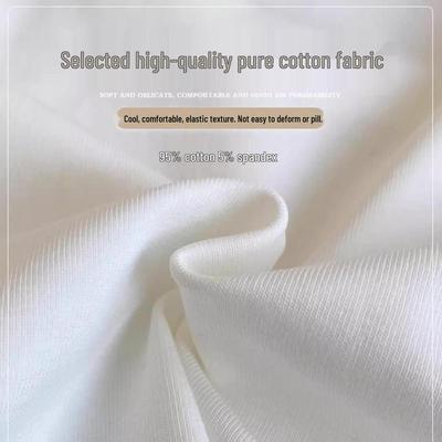 Women's American Style Grey Pure Cotton Slim Fit Ribbed Short Sleeve T-shirt - Round Neck, Spring Summer Slimming Base Top