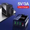 5V 2.1A 3-USB Fast Charger with Digital Display for Smartphones