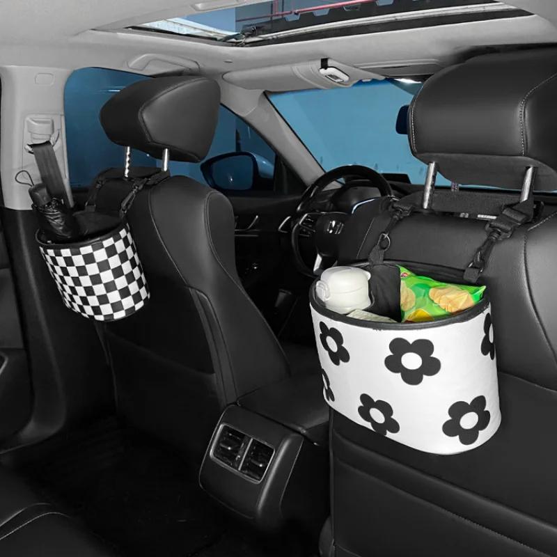 Car Seat Back Storage Bag Creative High-end Car Storage Box Women's Car Rear Seat Storage Finishing Box Car Trash