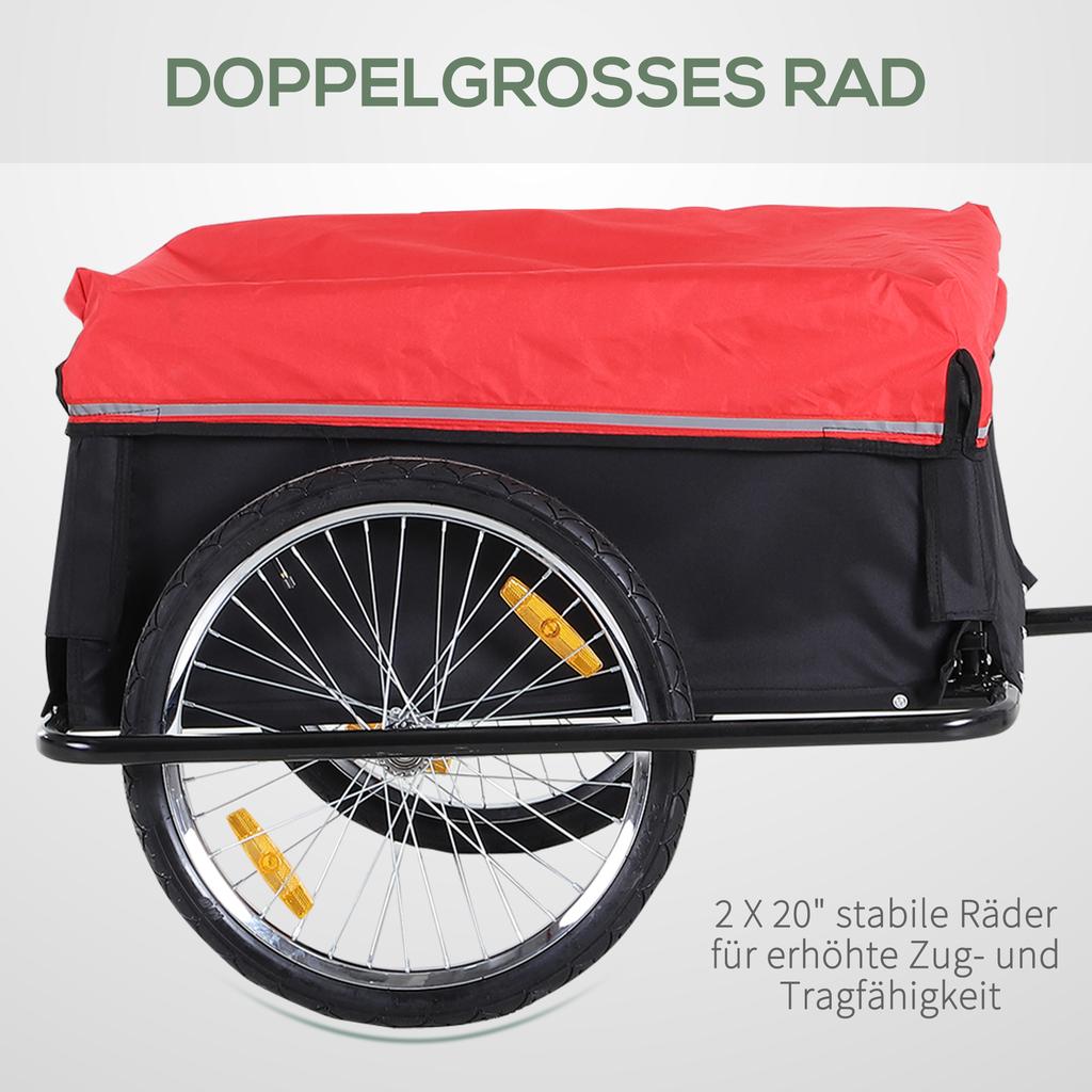 Fahrradanhänger Faltbarer Lastenanhänger mit Kupplung, Transportkarre bis 40 kg Tragfähigkeit