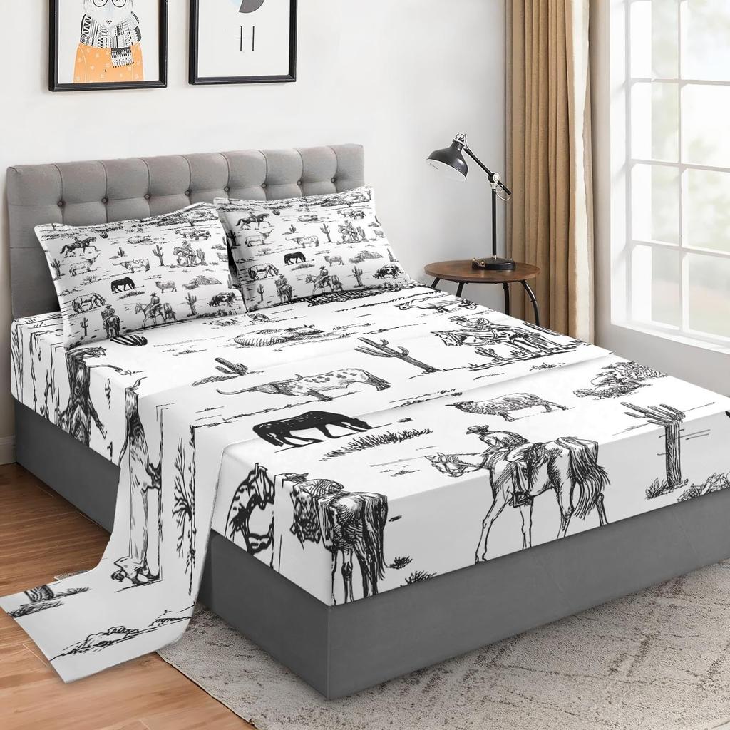 Wild Forest Animal Pattern Sheet Four-Piece Bedding Set Bedroom Dormitory Bedding Decoration