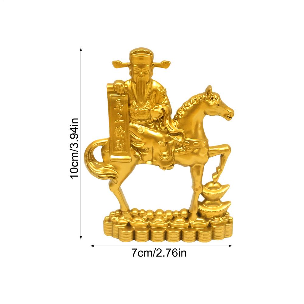 Metal Golden Horse Statue Feng Shui Horse Year Ornament Chinese New Year Wealth Animal Figurine Home Office Desktop Ornament
