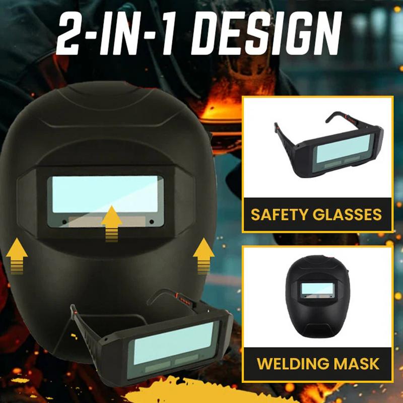 Welding Hood Automatic Dimming Head-Mounted Welder Masque True Color Removable Glasses Protective Gear Safety Hat for Workplaces