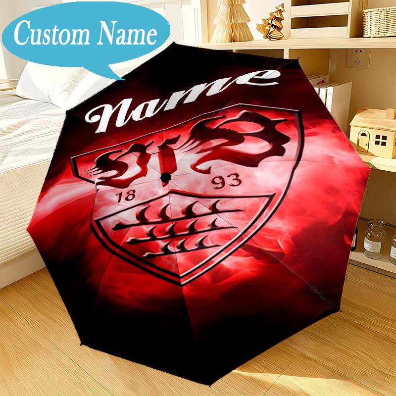 Custom Name Umbrella VfS Crest Flame Umbrella 8-Frame for Travel, Camping, Casual Lightweight Portable, Essential for Family Gifts