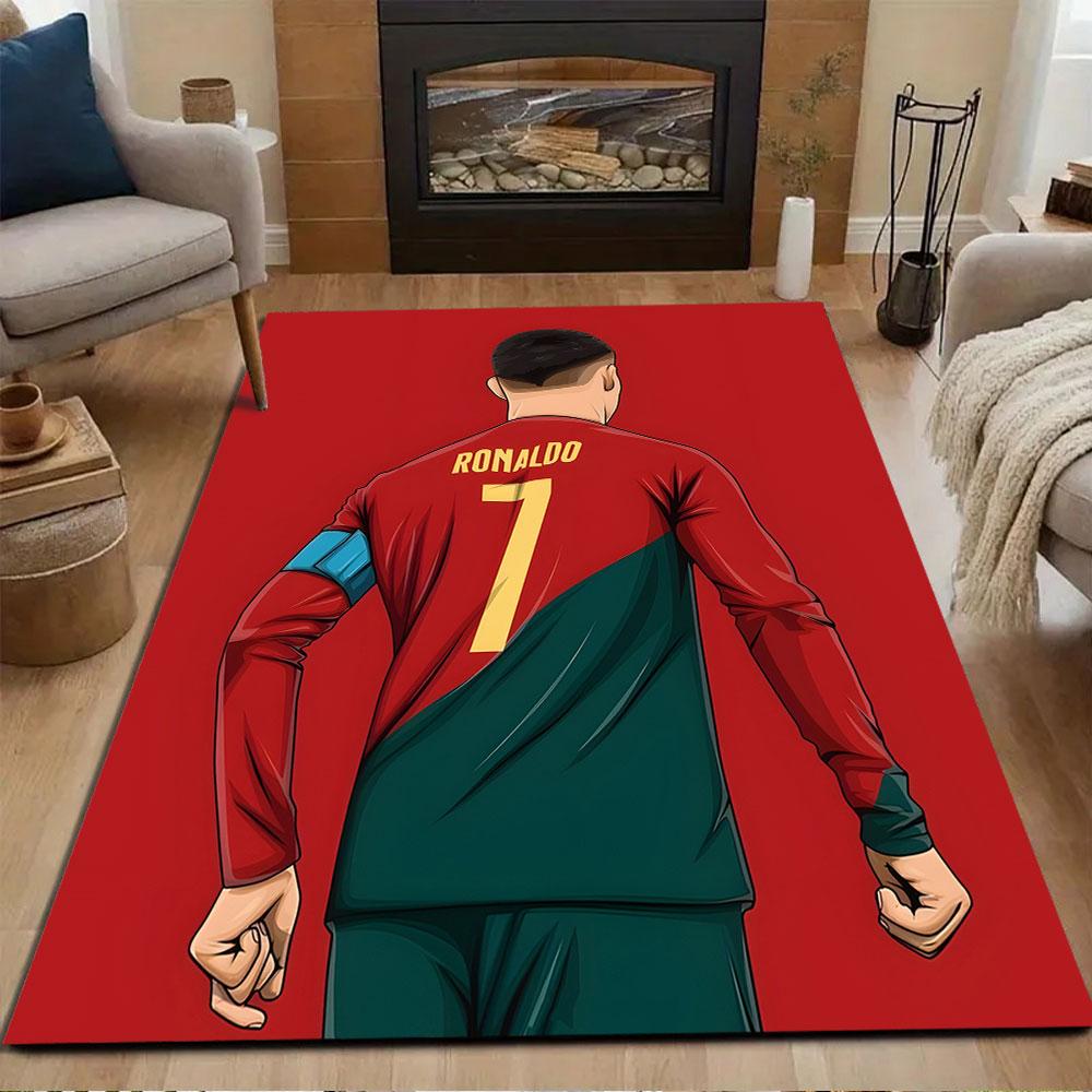 Soccer Player Iconic Number 7 Patterned carpet, non slip mat suitable for living room and bedroom sofas