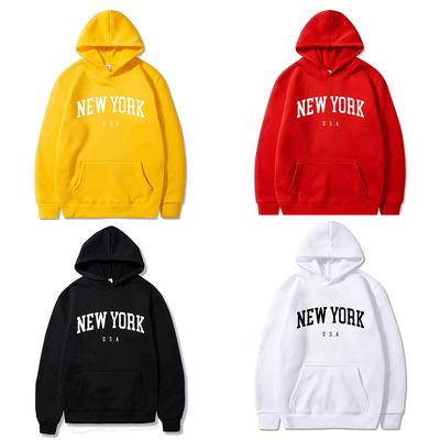 Muži Ženy New York USA City Mikiny Módní dopis s potiskem Grafika Mikiny Volné Ležérní Harajuku Pulovr s kapucí Sportovní oblečení