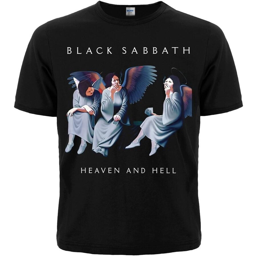 Women's Cotton Crew Neck Black Sabbath "Heaven and Hell" Black T-Shirt