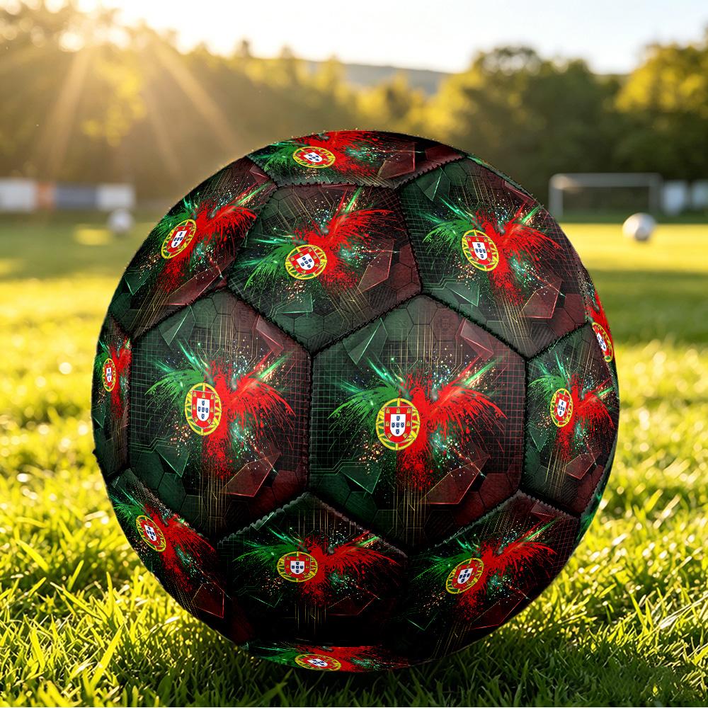 Portugal Fußball Bedruckter Größe 5 Fußball Ball Verschleißfest Standard Erwachsenen Trainingsfußball Fan Geschenk für Indoor Outdoor Spiel Sport