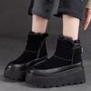 Platform Women Ankle Snow Boots Suede Wedges Plush Warm Cotton Shoes Winter Woman 2024 Trend New Goth Chelsea Botas Mujer Pumps