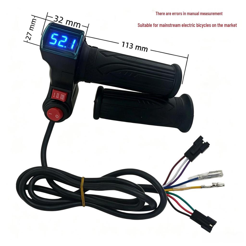 Blue Screen Large Handlebar Grip Switch with Three-Speed Voltage Display for Electric Scooter