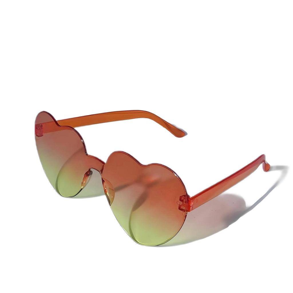 Trendy Heart-Shaped European-American Sunglasses for Women - Masquerade Party & Fun Glasses