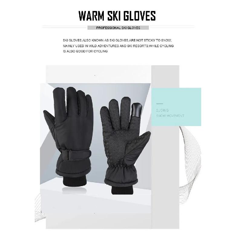 Men Winter Ski Gloves Waterproof Windproof Outdoor Sport Cycling Bike Bicycle Motorcycle Hiking Camping Hand Warm Gloves