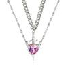 The Snow White Couple Necklace Heart and Sword Pendant Necklace for Women Romantic Valentine's Day Jewelry Gifts