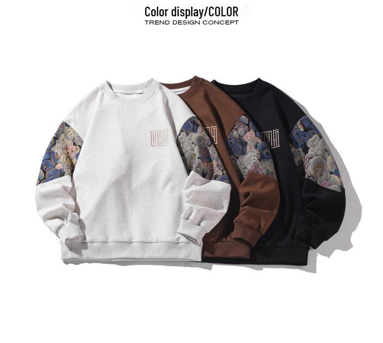 2023 Autumn Hong Kong Style White Cotton Sweatshirt, Large Size (320g), M-5X